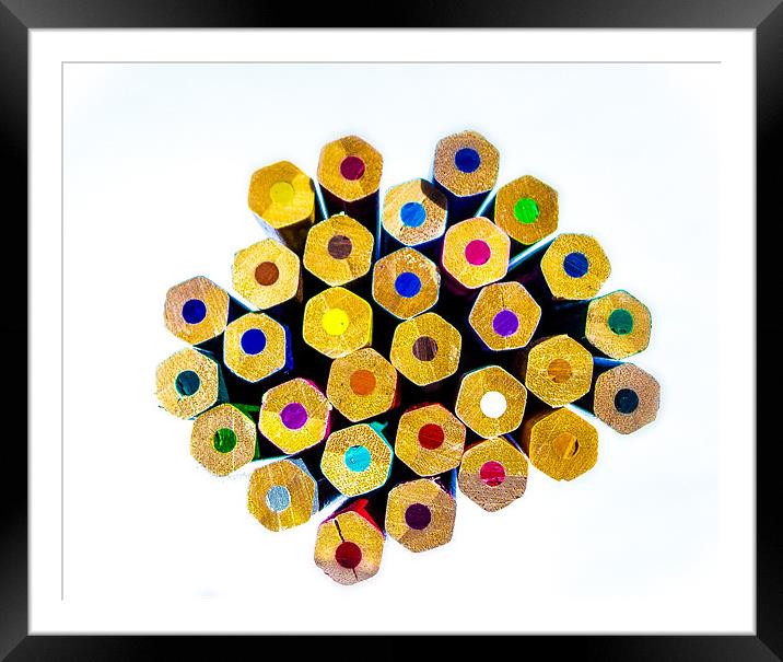 Hex Wooden Colours on White Framed Mounted Print by Ian Johnston  LRPS