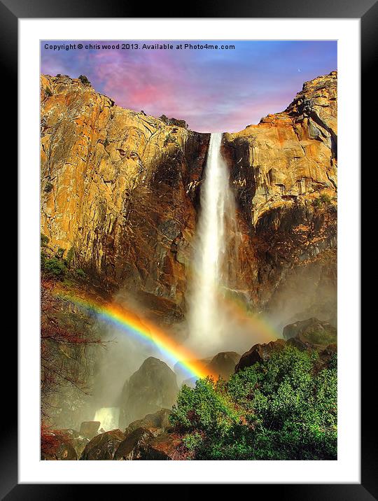 Rainbow Falls Framed Mounted Print by chris wood