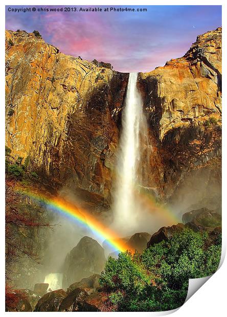 Rainbow Falls Print by chris wood