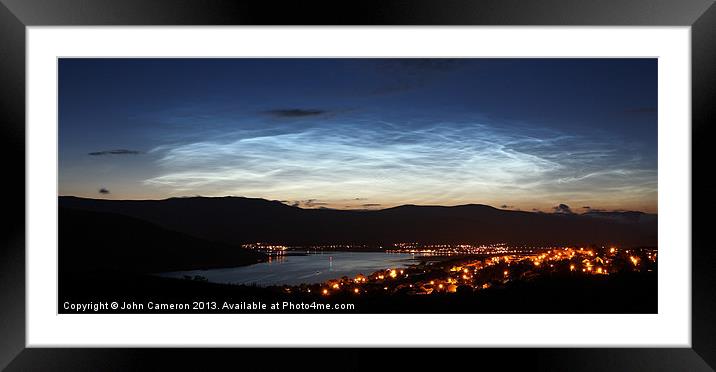 Noctilucent Clouds over Fort William. Framed Mounted Print by John Cameron