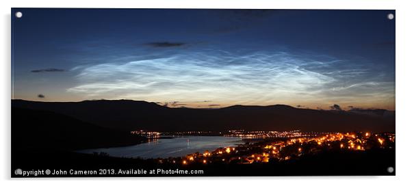 Noctilucent Clouds over Fort William. Acrylic by John Cameron