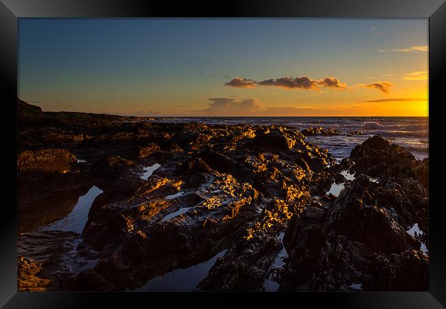 Croyde Bay Sunset Framed Print by Dave Wilkinson North Devon Ph