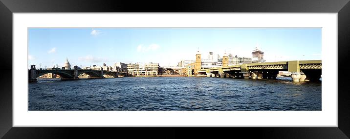 Thames Panoramic Framed Mounted Print by Westley Grant
