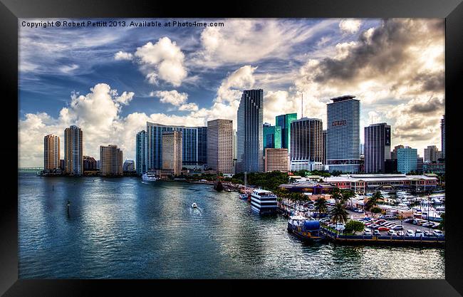Miami Skyscrapers Framed Print by Robert Pettitt
