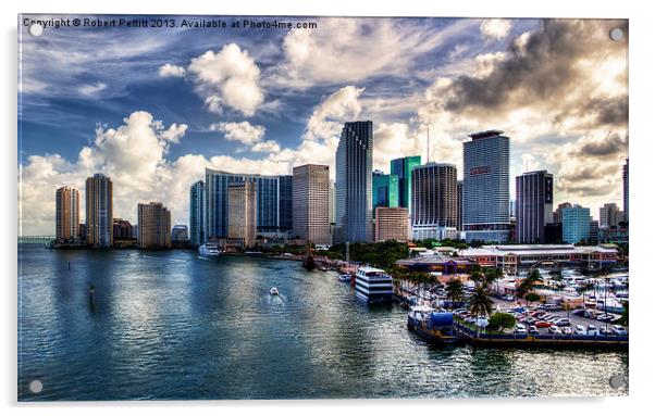 Miami Skyscrapers Acrylic by Robert Pettitt