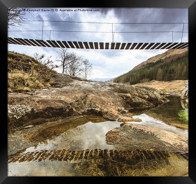 River Finnan footbridge Framed Print by Campbell Barrie