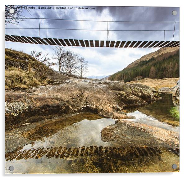 River Finnan footbridge Acrylic by Campbell Barrie