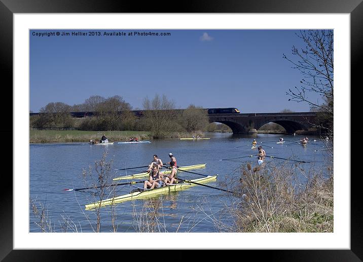 3-15 from Paddington crossing Moulsford Viaduct Framed Mounted Print by Jim Hellier