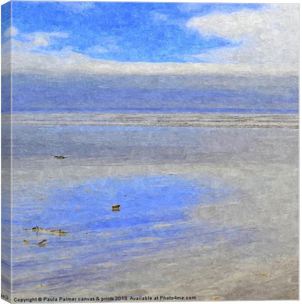 Sky reflections on the sea! Canvas Print by Paula Palmer canvas