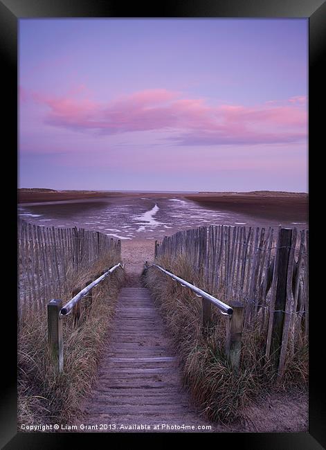 Dawn sunrise. Holkham, Norfolk Coast, UK Framed Print by Liam Grant