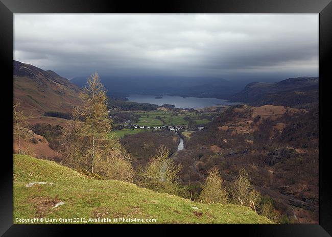 Derwent Water from Castle Crag. Lake District, Cum Framed Print by Liam Grant