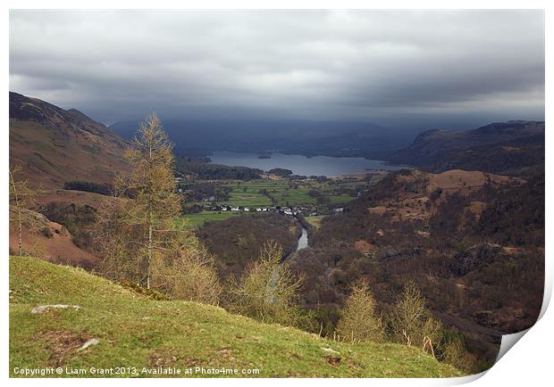 Derwent Water from Castle Crag. Lake District, Cum Print by Liam Grant