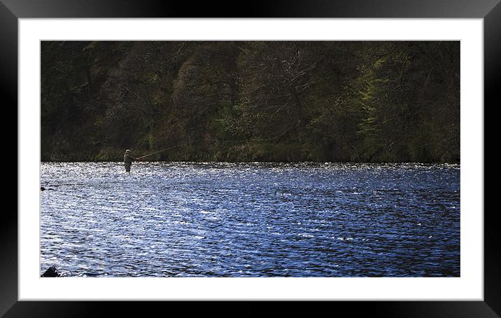 Spey Cast Framed Mounted Print by Douglas McMann