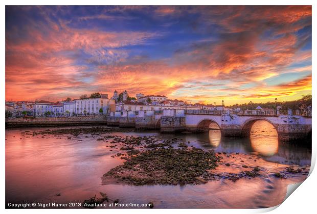 Sunset at Tavira Portugal Print by Wight Landscapes