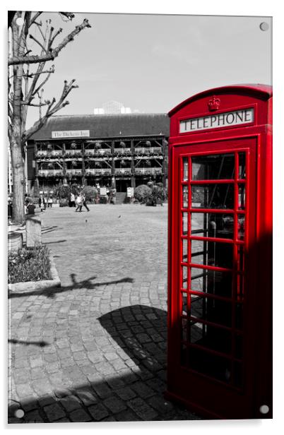 Phone Box London Acrylic by David Pyatt
