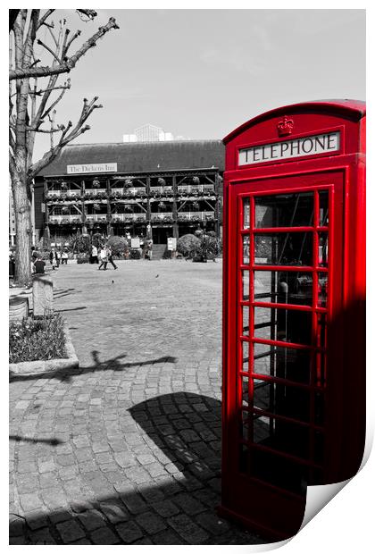 Phone Box London Print by David Pyatt