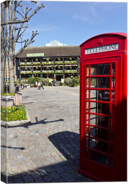 Phone Box London Canvas Print by David Pyatt