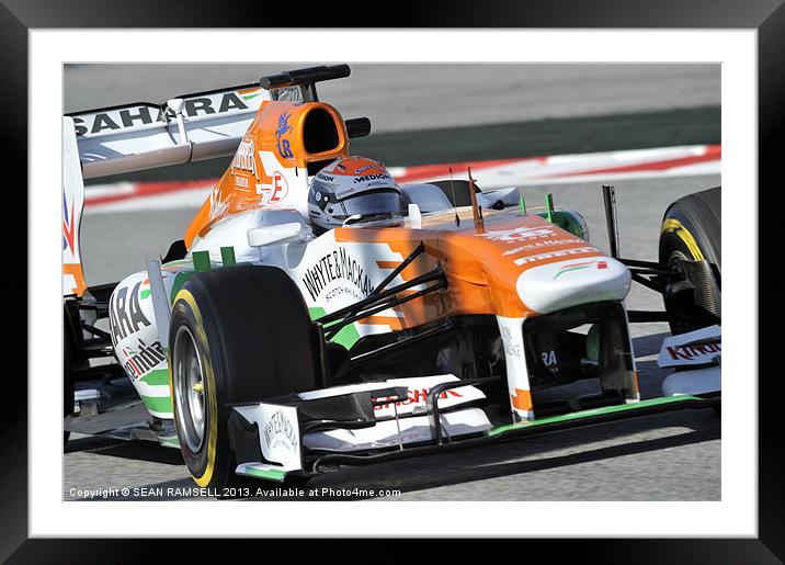 Adrian Sutil - Sahara Force India 2013 Framed Mounted Print by SEAN RAMSELL