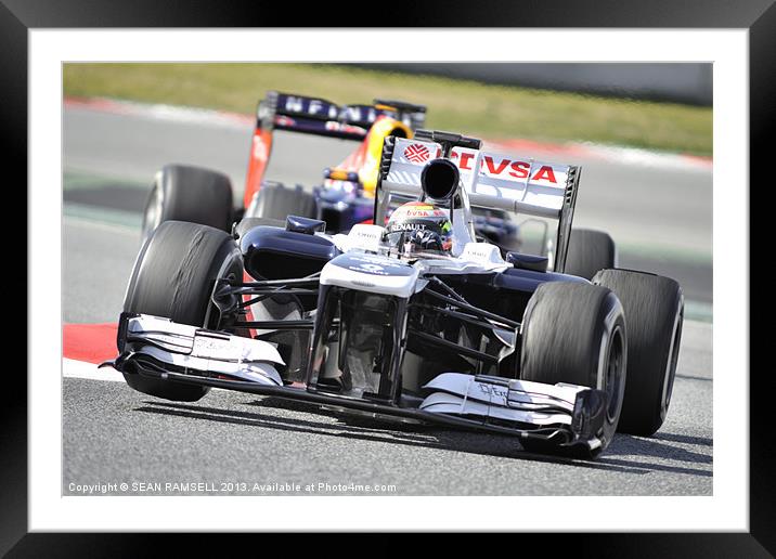 Pastor Maldonado  - Williams F1 Team 2013 Framed Mounted Print by SEAN RAMSELL