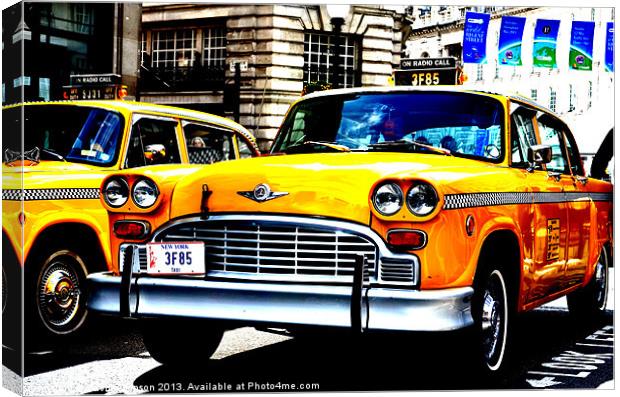 NEW YORK TAXI IN LONDON Canvas Print by David Atkinson