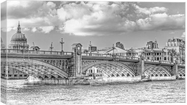 Southwark Bridge London Canvas Print by Clive Eariss