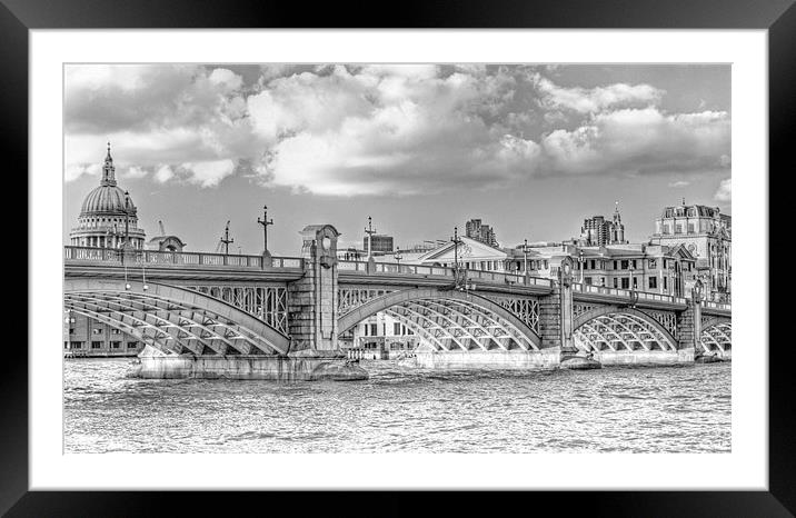Southwark Bridge London Framed Mounted Print by Clive Eariss