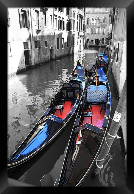 Serenity on Venetian Canals Framed Print by richard sayer