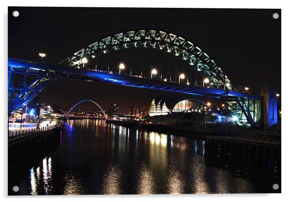 Tyne Bridge Glory Acrylic by John Ellis