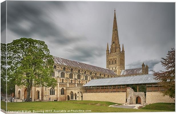 Norwich Cathedral Canvas Print by Mark Bunning