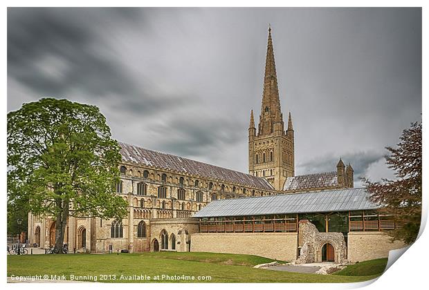 Norwich Cathedral Print by Mark Bunning