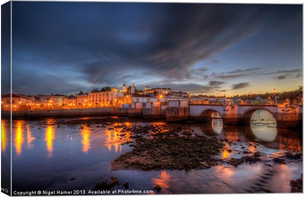 Tavira At Night Canvas Print by Wight Landscapes