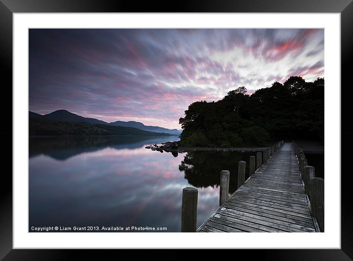 Coniston Water at Sunrise. Framed Mounted Print by Liam Grant