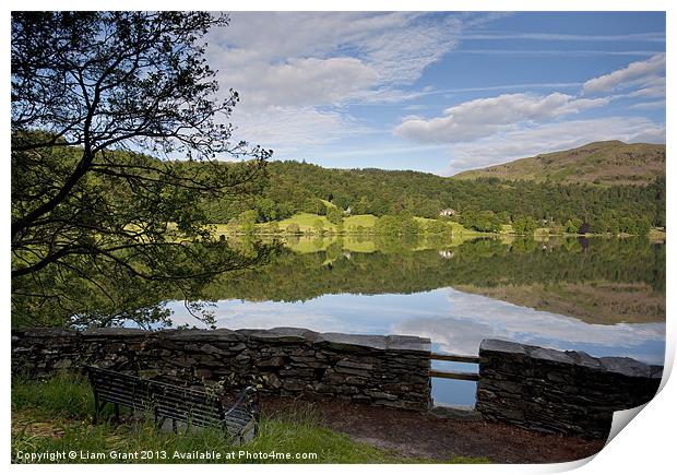 Grasmere reflections, Lake District. Print by Liam Grant