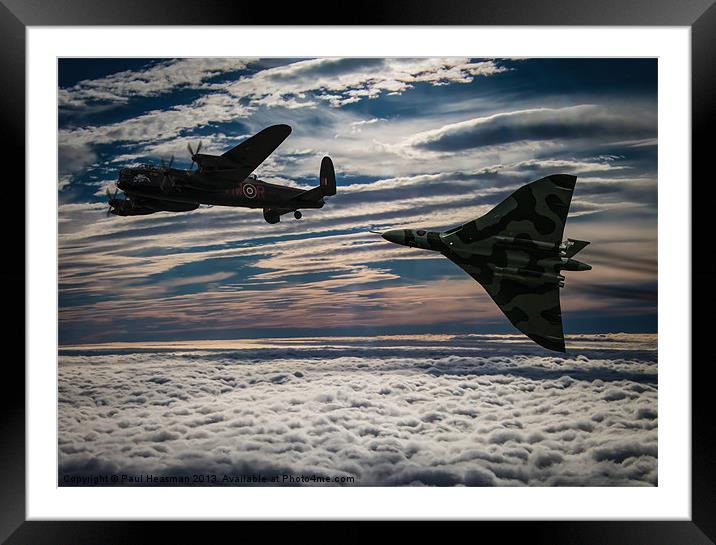 Vulcan and Lancaster Framed Mounted Print by P H