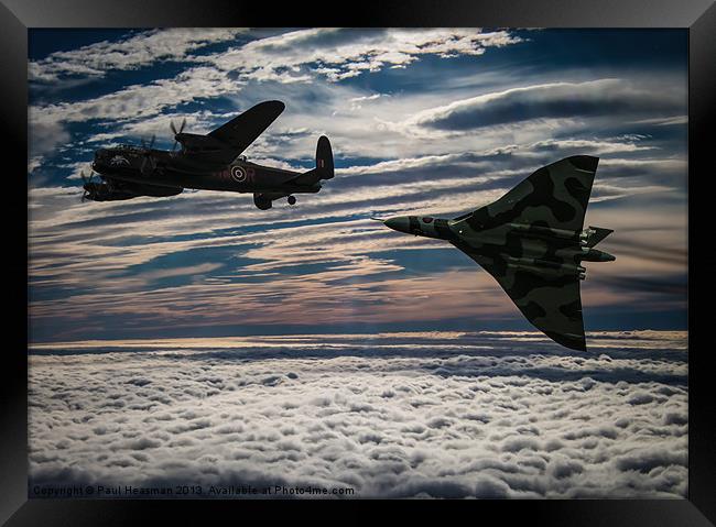 Vulcan and Lancaster Framed Print by P H