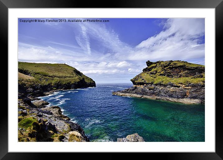 Entrance to Boscastle by Sea Framed Mounted Print by Mary Fletcher