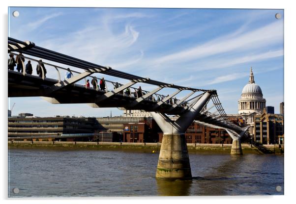 The Millenium Bridge Acrylic by David Pyatt