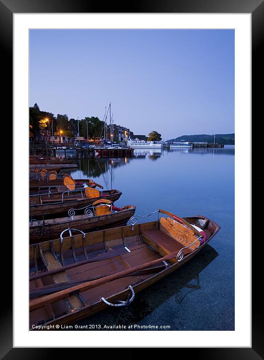 Boats at Waterhead, Lake Windermere Framed Mounted Print by Liam Grant