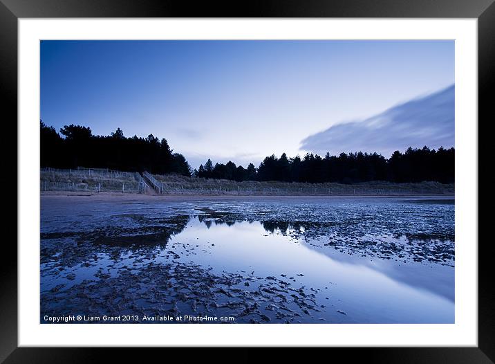 Twilight at dusk, Holkham Beach Framed Mounted Print by Liam Grant