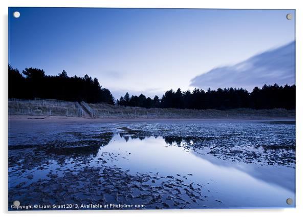 Twilight at dusk, Holkham Beach Acrylic by Liam Grant