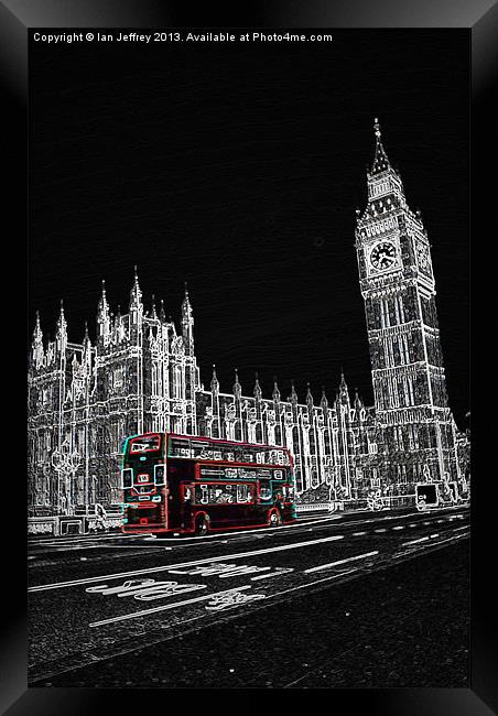 London Bus Framed Print by Ian Jeffrey
