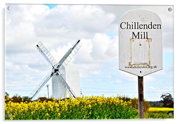 Chillenden Mill Acrylic by Chris Wooldridge