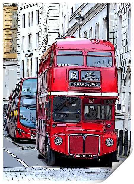 London Routemaster Print by Jackie Forrest