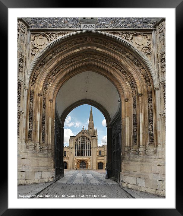 Under the arch to Norwich cathedral Framed Mounted Print by Mark Bunning