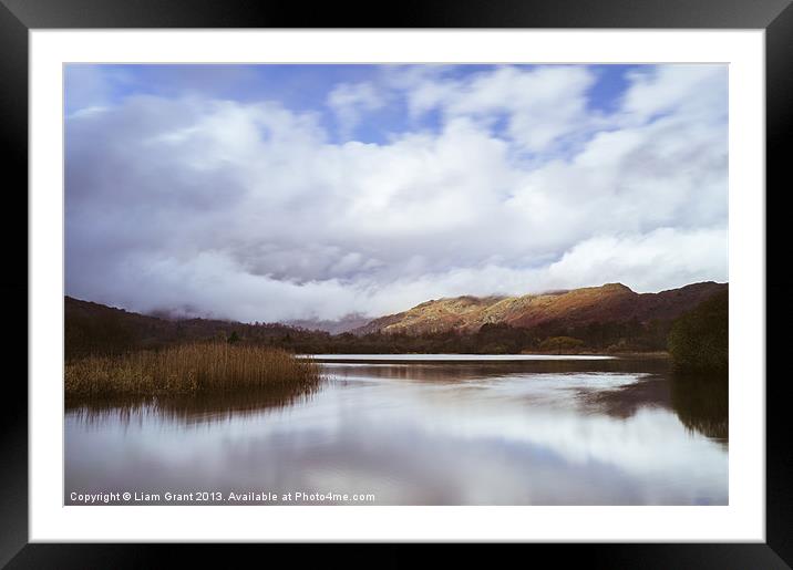 View towards the Langdales from Elter Water. Framed Mounted Print by Liam Grant