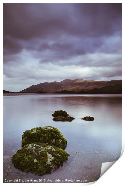 View to Skiddaw from Derwent Water. Print by Liam Grant