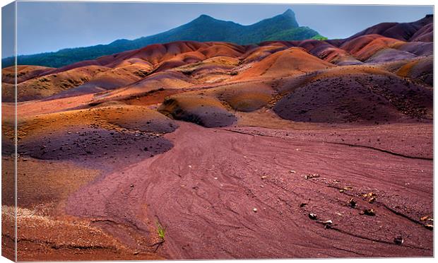 Seven Colored Earth in Chamarel II. Mauritius Canvas Print by Jenny Rainbow
