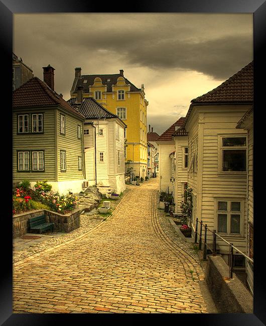 Bergen yellow brick road.  Framed Print by Alan Pickersgill