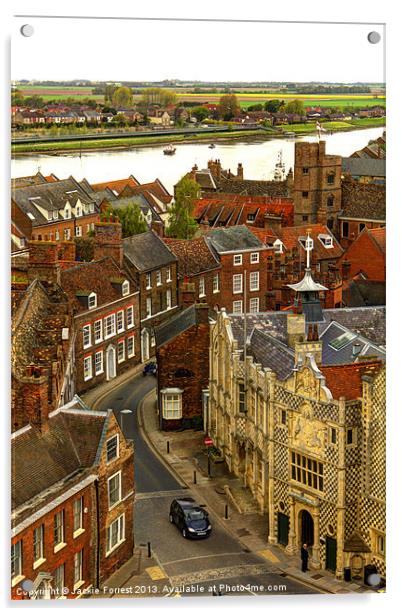 Historic Kings Lynn Rooftop View Acrylic by Jackie Forrest