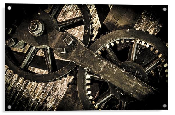 Old Steam Machine Gear work Acrylic by Leo Jaleo 